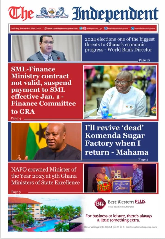 THE INDEPENDENT NEWSPAPER DECEMBER 25TH