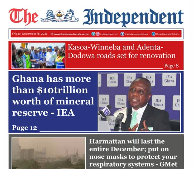THE INDEPENDENT NEWSPAPER  15TH DECEMBER 2023