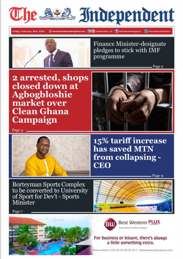 THE INDEPENDENT NEWSPAPER FEBRUARY 16TH, 2024