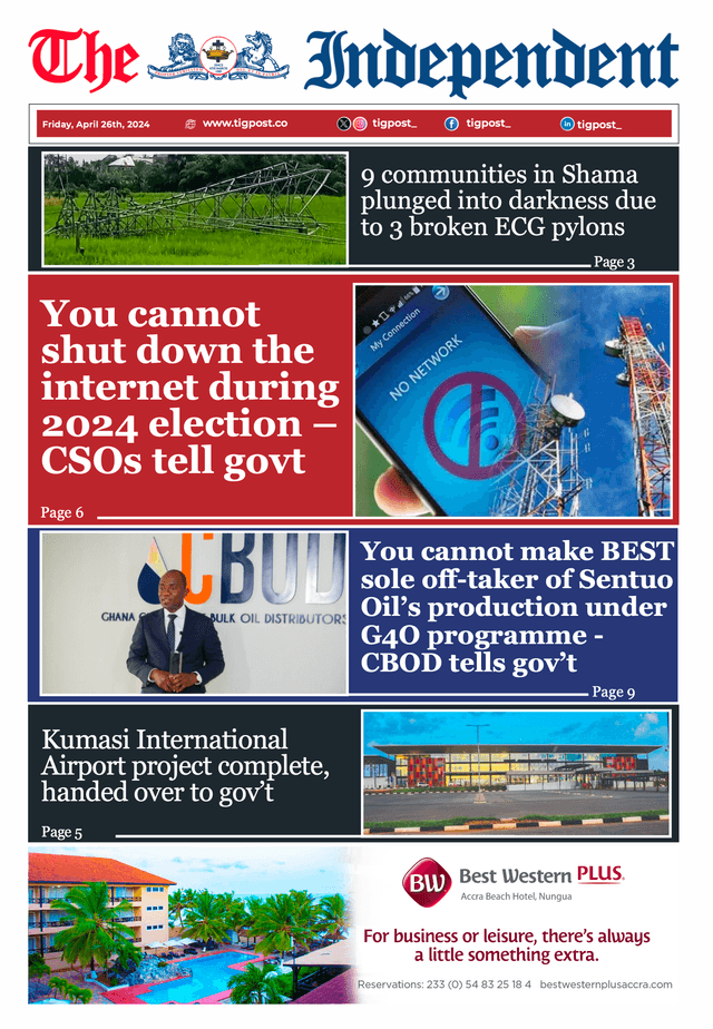THE INDEPENDENT NEWSPAPER APRIL 26TH 2024