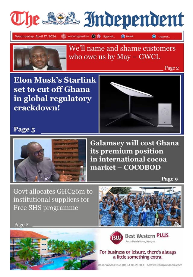 THE INDEPENDENT NEWSPAPER  17TH APRIL 2024