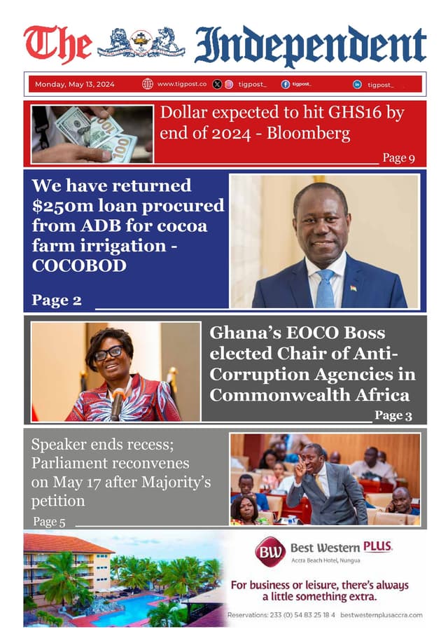 THE INDEPENDENT NEWSPAPER  13TH MAY 2024