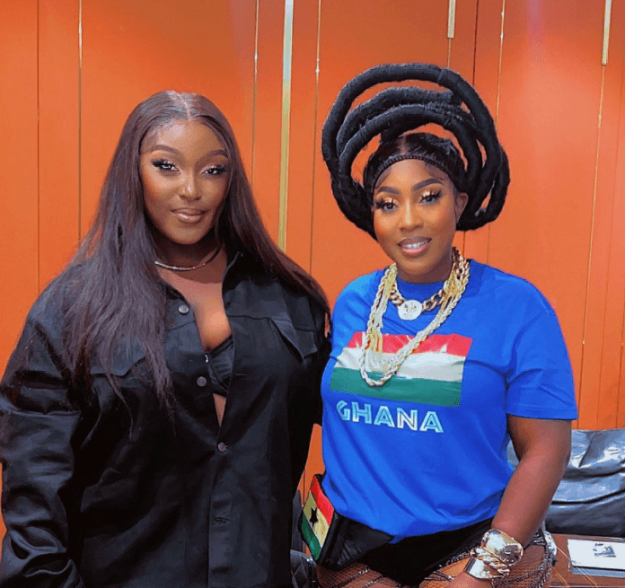 Ghana meets Jamaica! Eno Barony and her lookalike Spice enjoys each others company