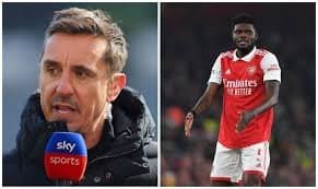 Unforgivable! – Gary Neville slams Partey over costly error in Arsenal's draw against Aston Villa