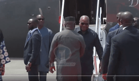 Mahama in Sierra Leone for bilateral talk on trade and development