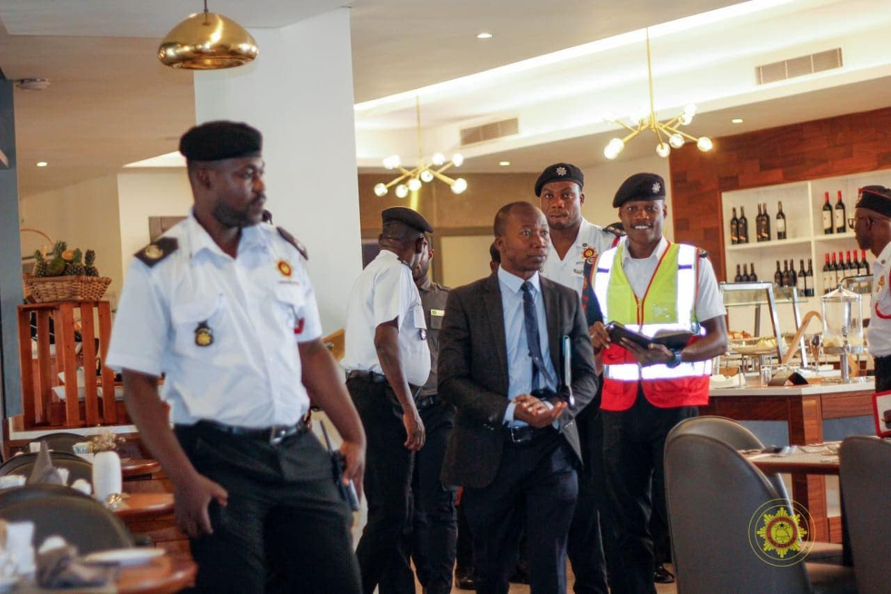 PHOTOS: GNFS officers hold fire safety inspection at hotels, pubs and malls